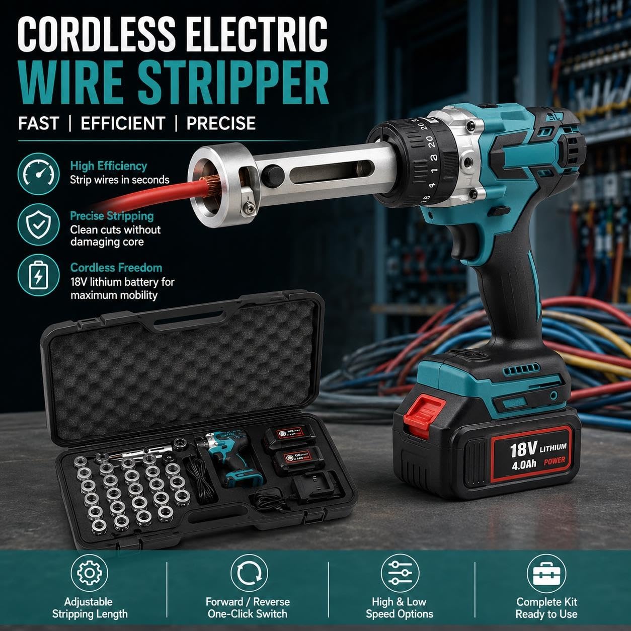 Macchina Spelafili Automatica Cordless Pro con Batteria al Litio