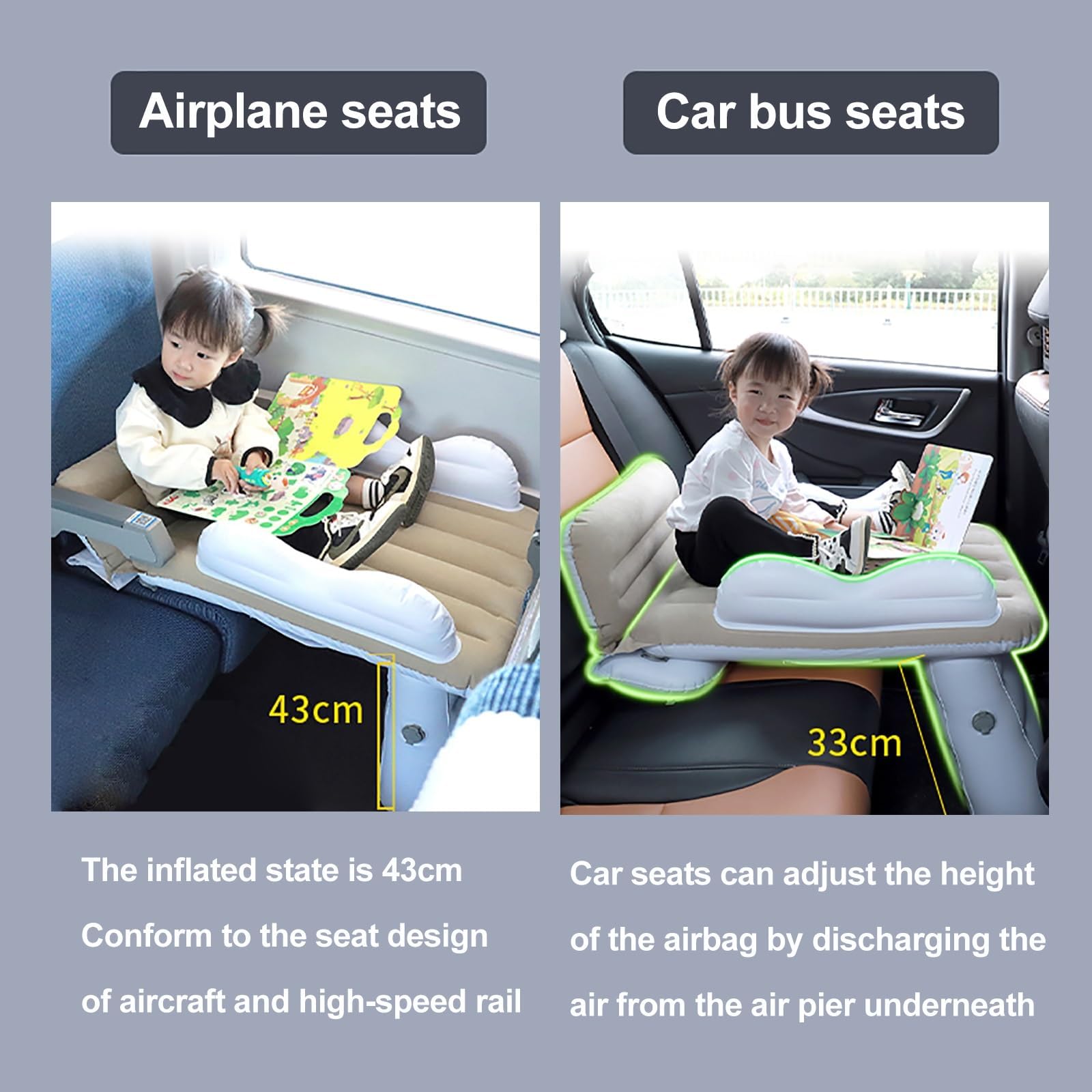 Aufblasbares Auto-Reisebett für Kinder für Nissan Townstar Evalia MPV (2024-), wasserdicht rutschfest bequem tragbar mit manueller Luftpumpe Kinder-Luftbett