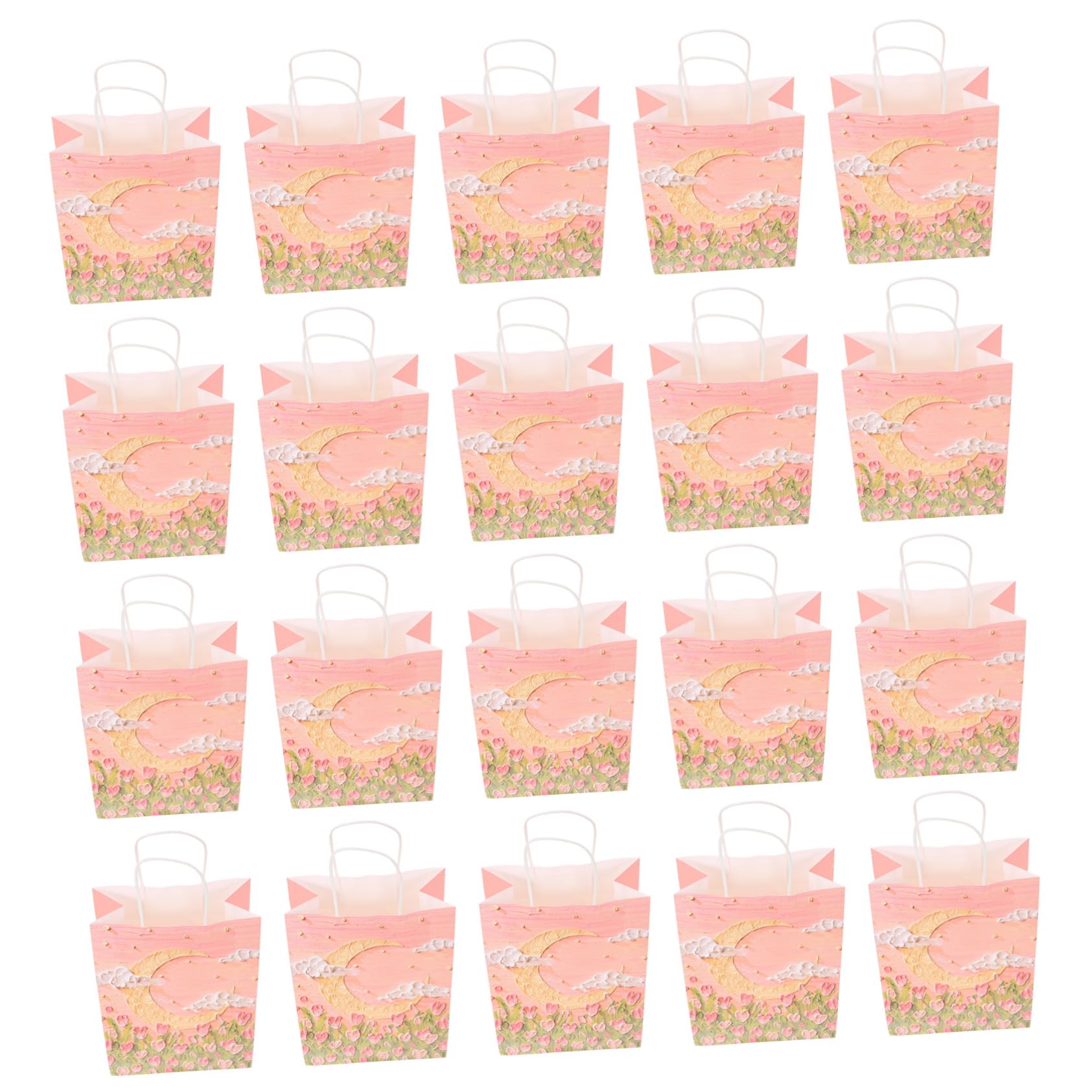 OSOLADY 50pezzi Sacchetti Manici Per Feste Compleanni e Matrimoni Eleganti e Versatili Design Stelle Per Regali e Snack