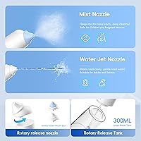 Vista 4 de Sistema eléctrico de riego nasal, máquina de enjuague sinusal con 30 paquetes de sal, alivia rápidamente las molestias nasales, enjuague nasal