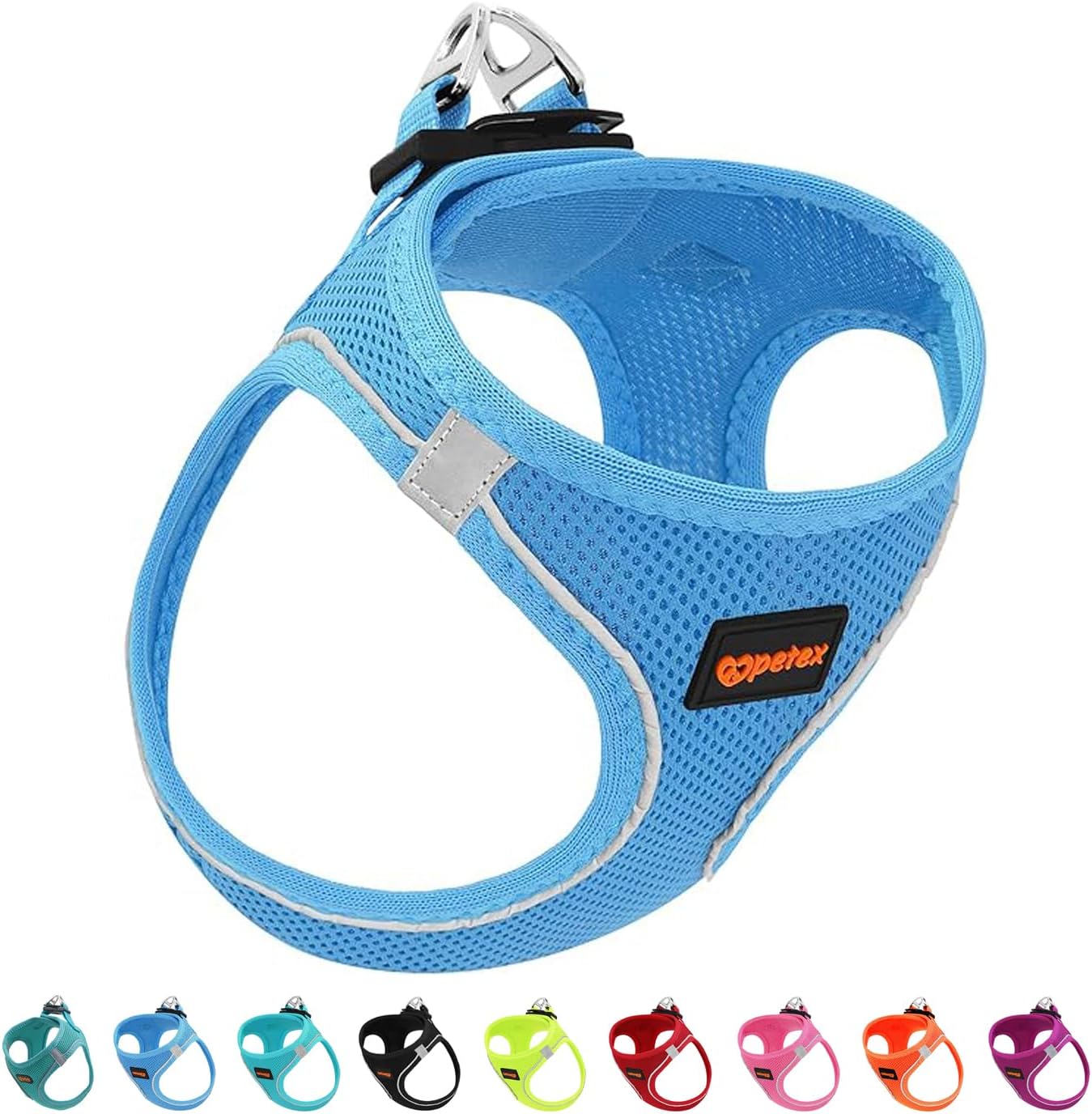Catchy Dog Harness for Small and Medium Dogs, No Pull Dog Vest Harness, Choke Free Small Dog Harness, Reflective Medium Dog Harness, Strong Dog Body Harness (Blue, M)
