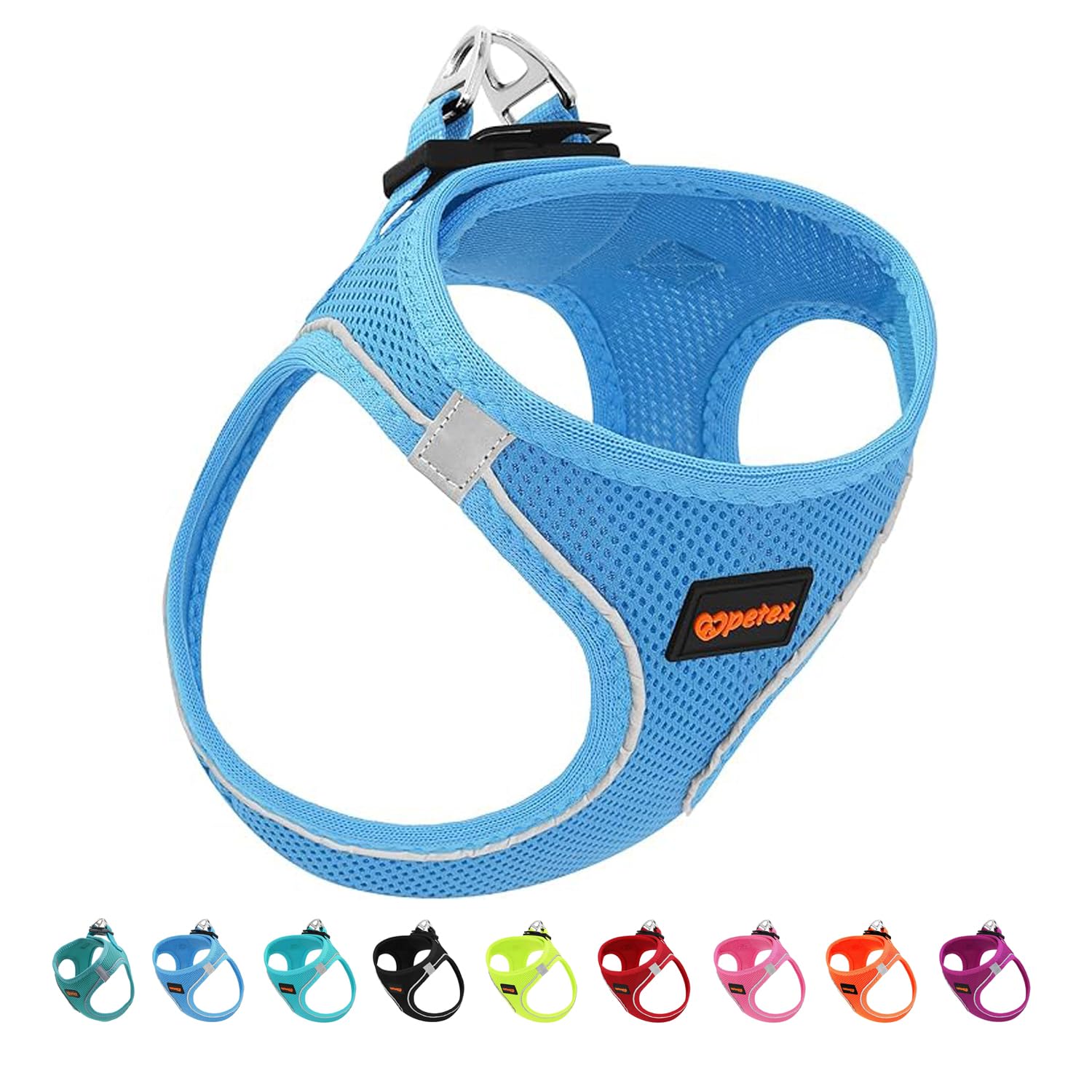 Catchy Dog Harness for Small and Medium Dogs, No Pull Dog Vest Harness, Choke Free Small Dog Harness, Reflective Medium Dog Harness, Strong Dog Body Harness (Blue, M)