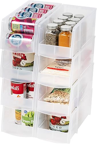 IRIS USA Inc. - Cesta organizadora grande de plástico apilable de 13 x 6 x 5 pulgadas, para refrigerador, congelador, cocina, despensa, gabinete, IRIS USA Inc. - Cesta organizadora grande de plástico apilable de 13 x 6 x 5 pulgadas, para refrigerador, congelador, cocina, despensa, gabinete,