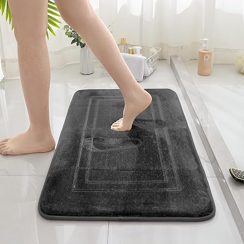 BlissJolly Alfombras de baño de espuma viscoelástica alfombras de ducha antideslizantes de secado rápido para baño inodoro bañera tapete de baño