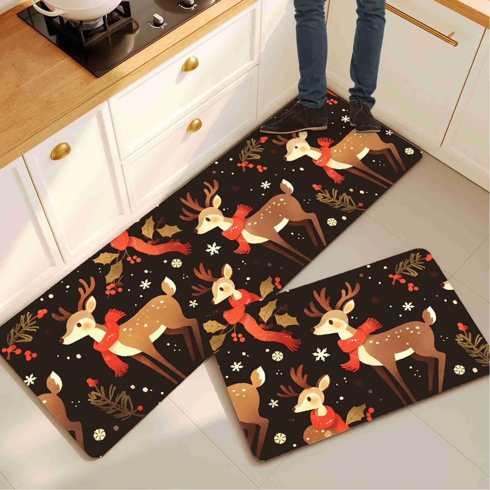 Alfombras cocina antifatiga y súper absorbentes de secado rápido lavables en color taupe