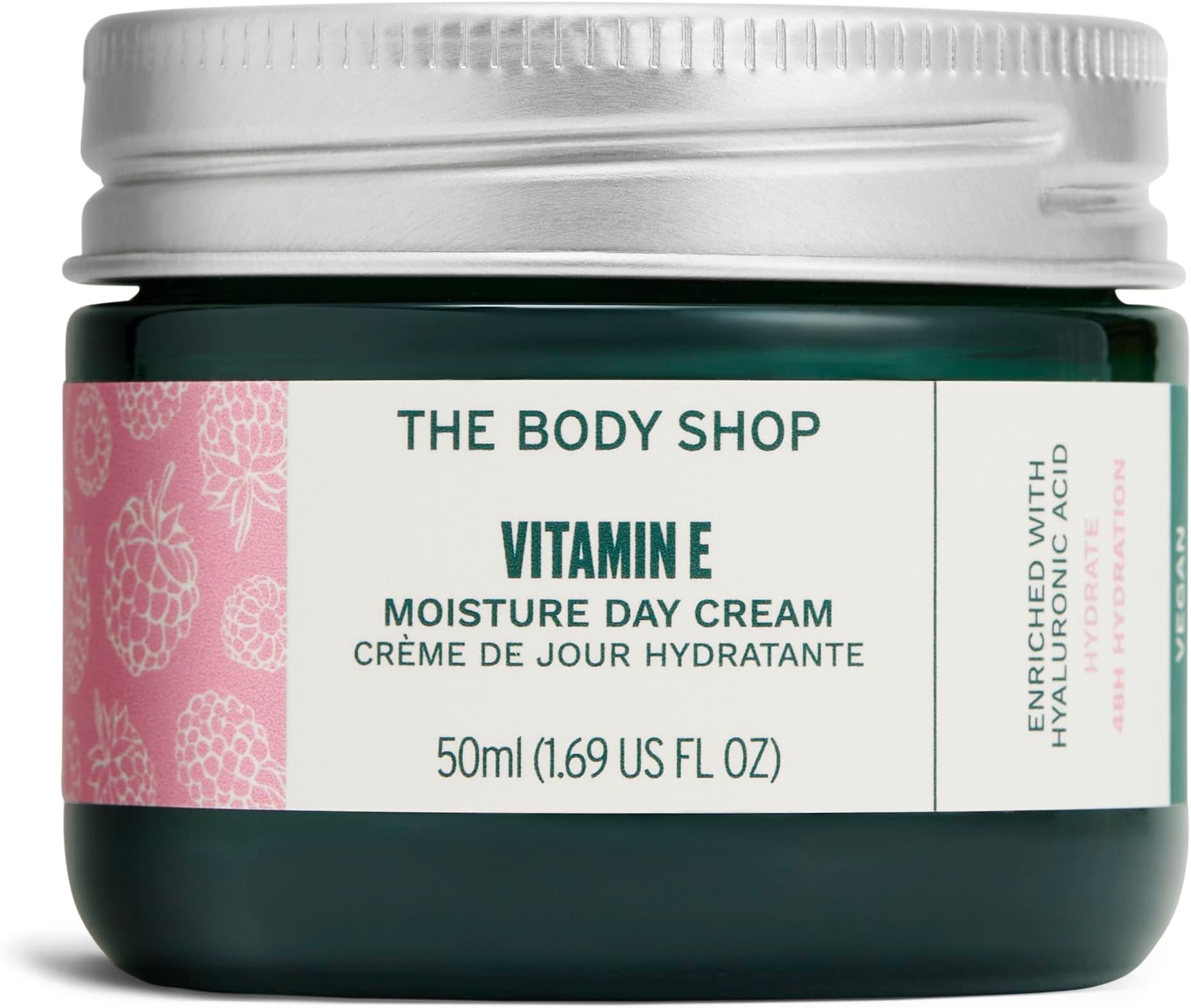 Vitamin E Moisture Day Cream (1x 50ml), Lightweight Face Moisturiser Suitable for Dry Skin, 48hr Hydrating Face Cream with Hyaluronic Acid & Vitamin E Moisturiser