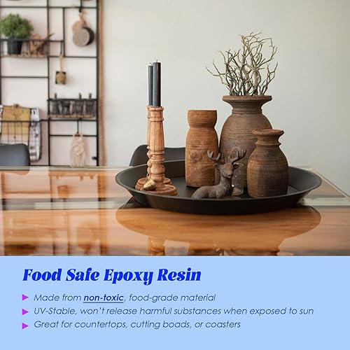 Miniatura 6 de Bsrezn Kit de resina epoxi, 96 onzas con bombas, relación de mezcla 11, transparente como cristal, sin burbujas, acabado de alto brillo para