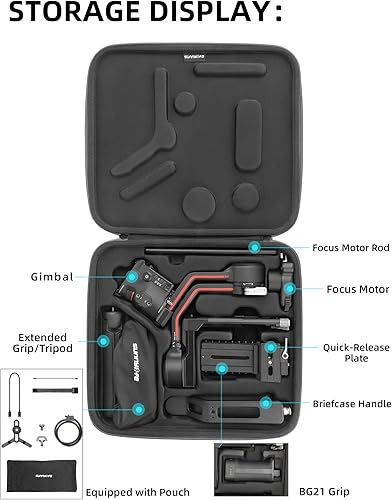 Miniatura 5 de Anbee Ronin RS3 Estuche de transporte portátil, bolsa de hombro de almacenamiento, caja rígida de viaje compatible con DJI Ronin RS3 estabilizador