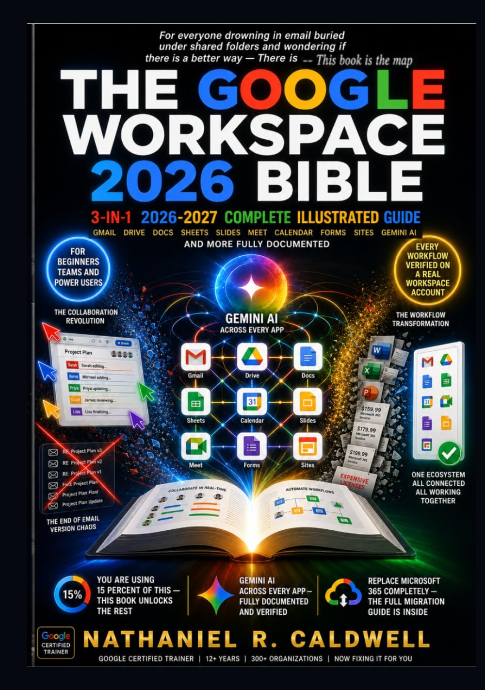 The Google Workspace 2026 Bible: 3-in-1 Illustrated Guide to Gmail, Drive, Docs, Sheets, Slides, Meet, Calendar, Forms, Sites and Gemini AI - Step-by-Step Tutorials, Real-World Workflows & Quick Ref
