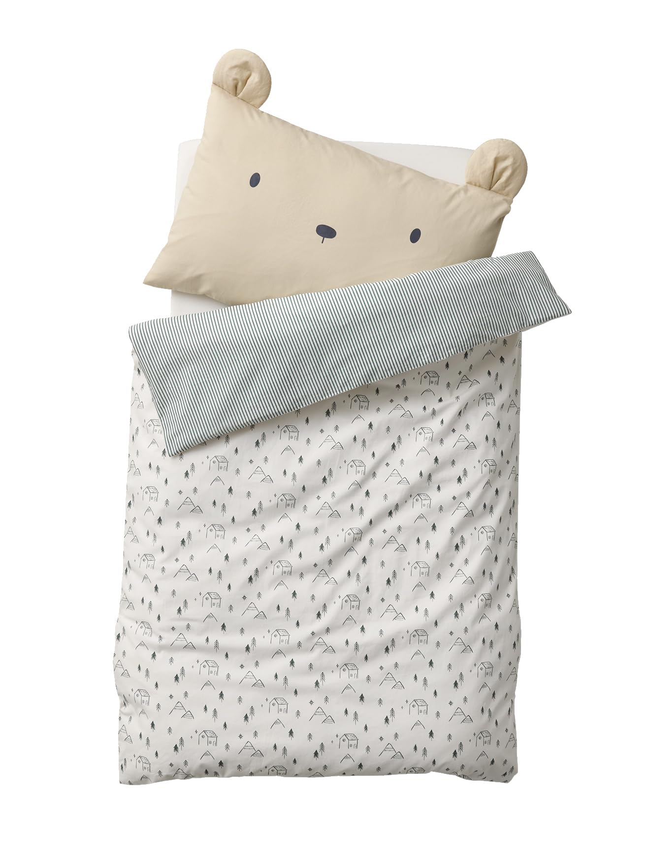 VERTBAUDET Housse de Couette bébé Hygge Beige imprimé 80X120
