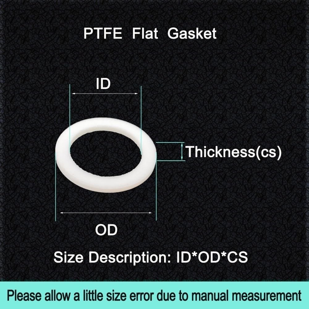 podkładka PTFE, 10 szt. Płaskich podkładek uszczelki, asortyment podkładek odbojników PTFE, grubość 1 mm(8x10x1mm)