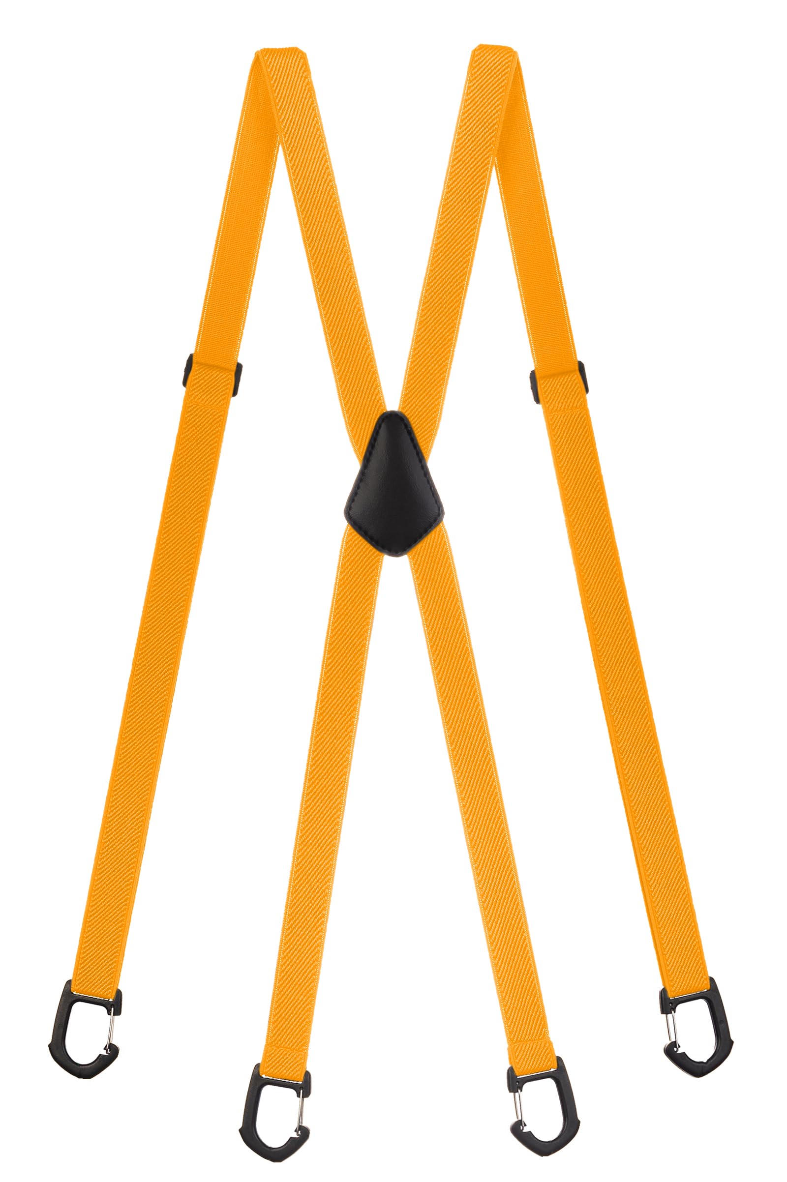 Olata Skinny X-Shape Braces/Suspenders with Plastic Carabiner Clips - 2cm. Yellow