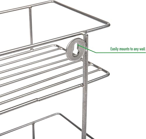 Miniatura 5 de Mind Reader Alloy Collection, organizador de 2 estantes, montable, metal, plateado