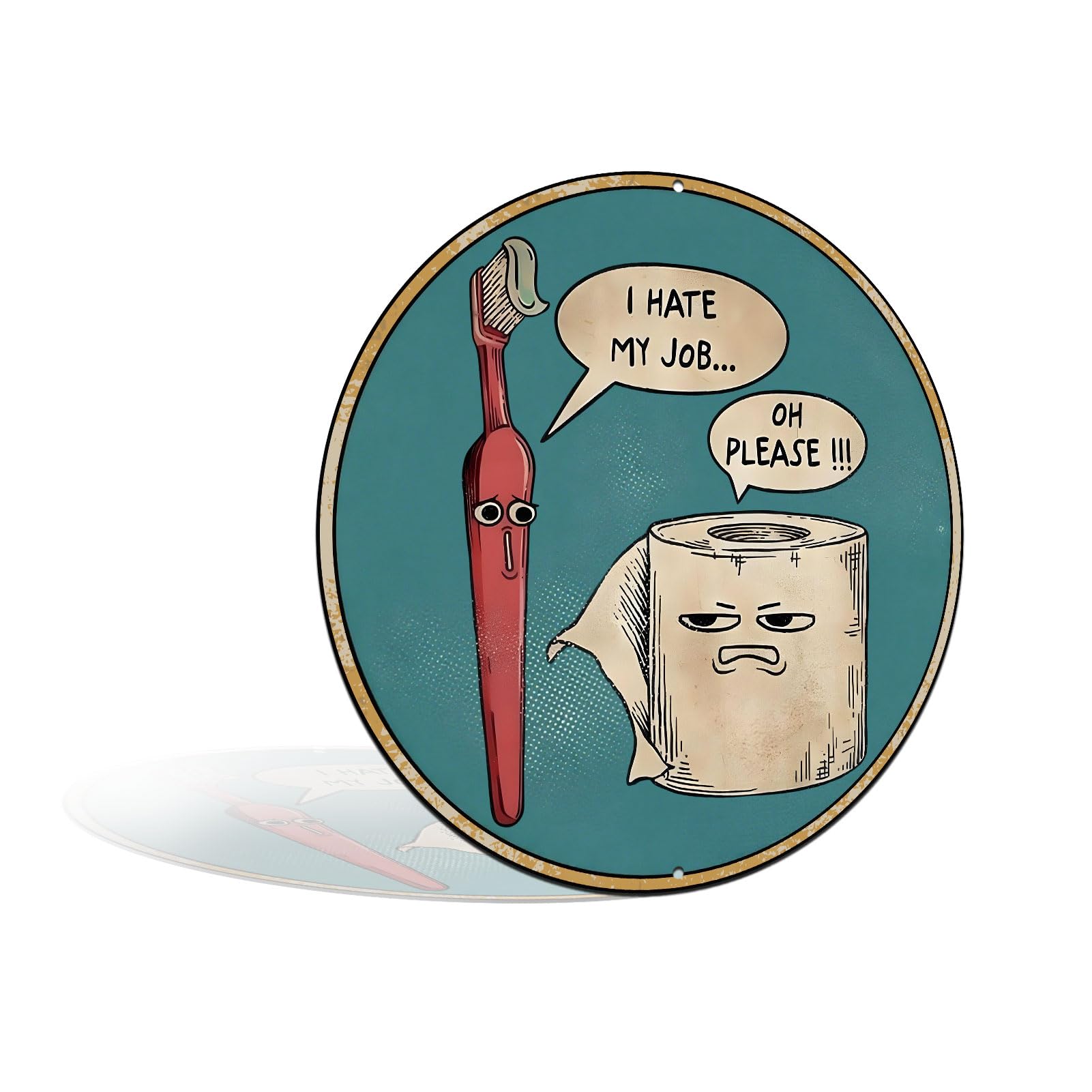 Inscription « I Hate My Job » panneau mural humoristique en aluminium