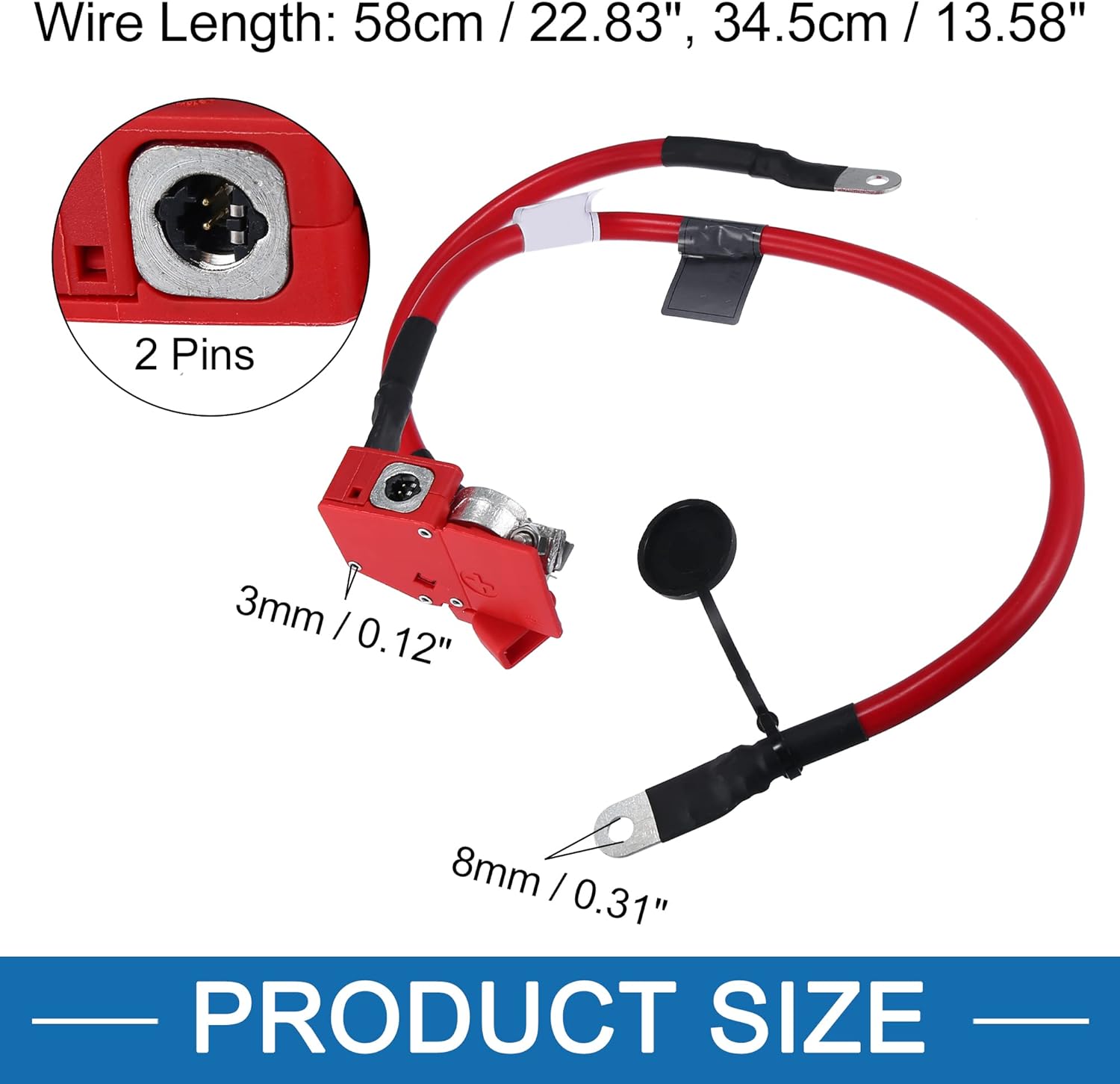 Positive Battery Cable 61-12-9-322-056 Battery Cable Plus Pole for BMW X5 2014-2018 Plastic Metal Red