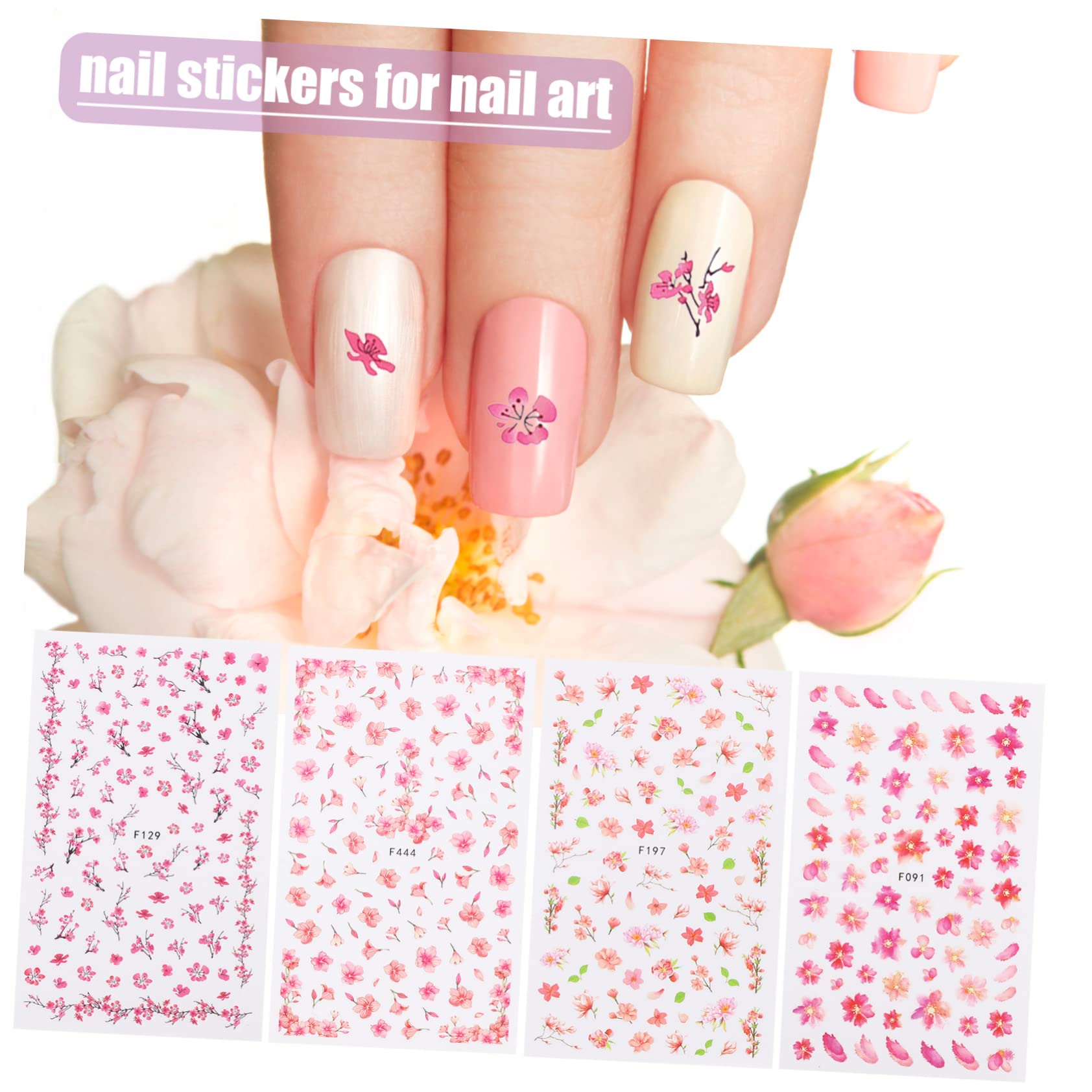 Healvian 32hojas Pegatinas De Uñas Autoadhesivas De Calcomanías De Arte De Uñas Para Decoración Para Acrílicas y Gel Para Salones y Uso Casa