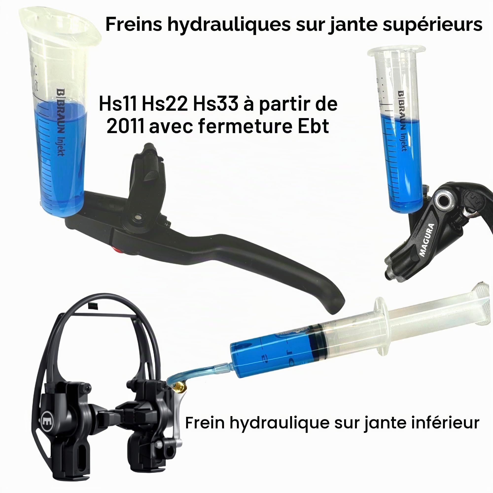 Huile minérale Magura Royal Blood 100 ML + kit d'entretien F26 | Kit de purge de freins à disque hydrauliques pour freins sur jante Mt 2 4 5 6 7 8 HS11 Hs22 HS33