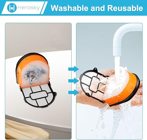 Miniatura 5 de WD161 Rodillo y filtro para Shark HydroVac MessMaster Aspiradora en seco y húmedo WD161 WD261 AW261 (kit de filtro de espuma de 2 cepillos y 4)