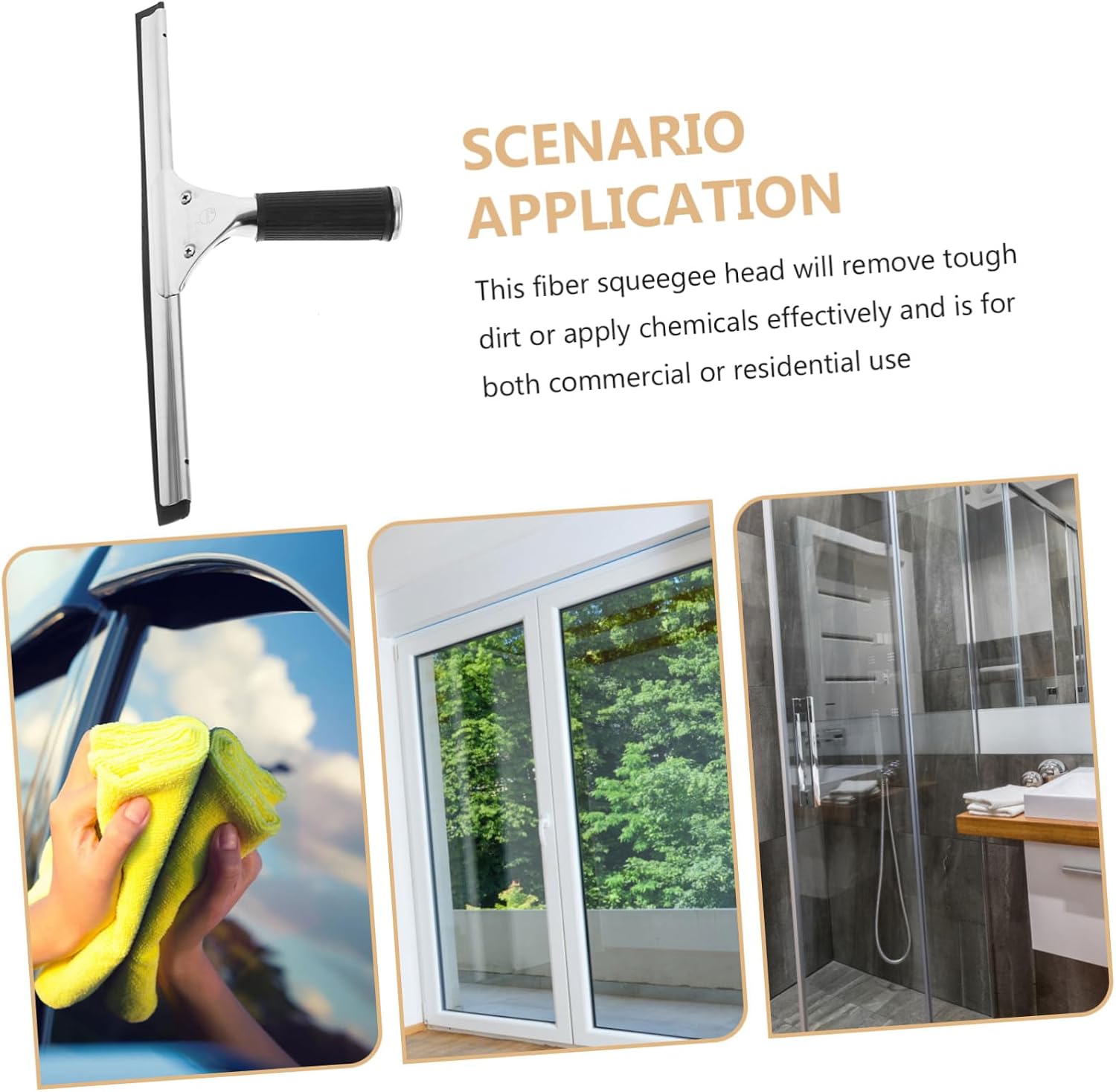 CALLARON Window Cleaning Tool Car Windshield with Squeegee Head Window Washing Squeegee for Deep Cleaning