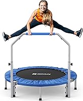 Vista 10 de BCAN 40/48" Foldable Mini Trampoline Max Load 330lbs/440lbs, Fitness Rebounder with Adjustable Foam Handle, Exercise Trampoline for Adults