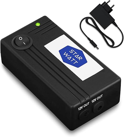 Starwatt Mini UPS for 2 Routers | Dual Output 12V ≤ 1A + 12V ≤ 1A or (One Output 12V ≤ 2A) | Uninterrupted Power Backup for All Brand Wi-Fi Router…