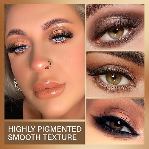 Miniatura 9 de Nude Naked - Paleta de maquillaje de sombra de ojos de 18 tonos, color marrón natural, aspecto de maquillaje suave, paleta de sombras de ojos mate