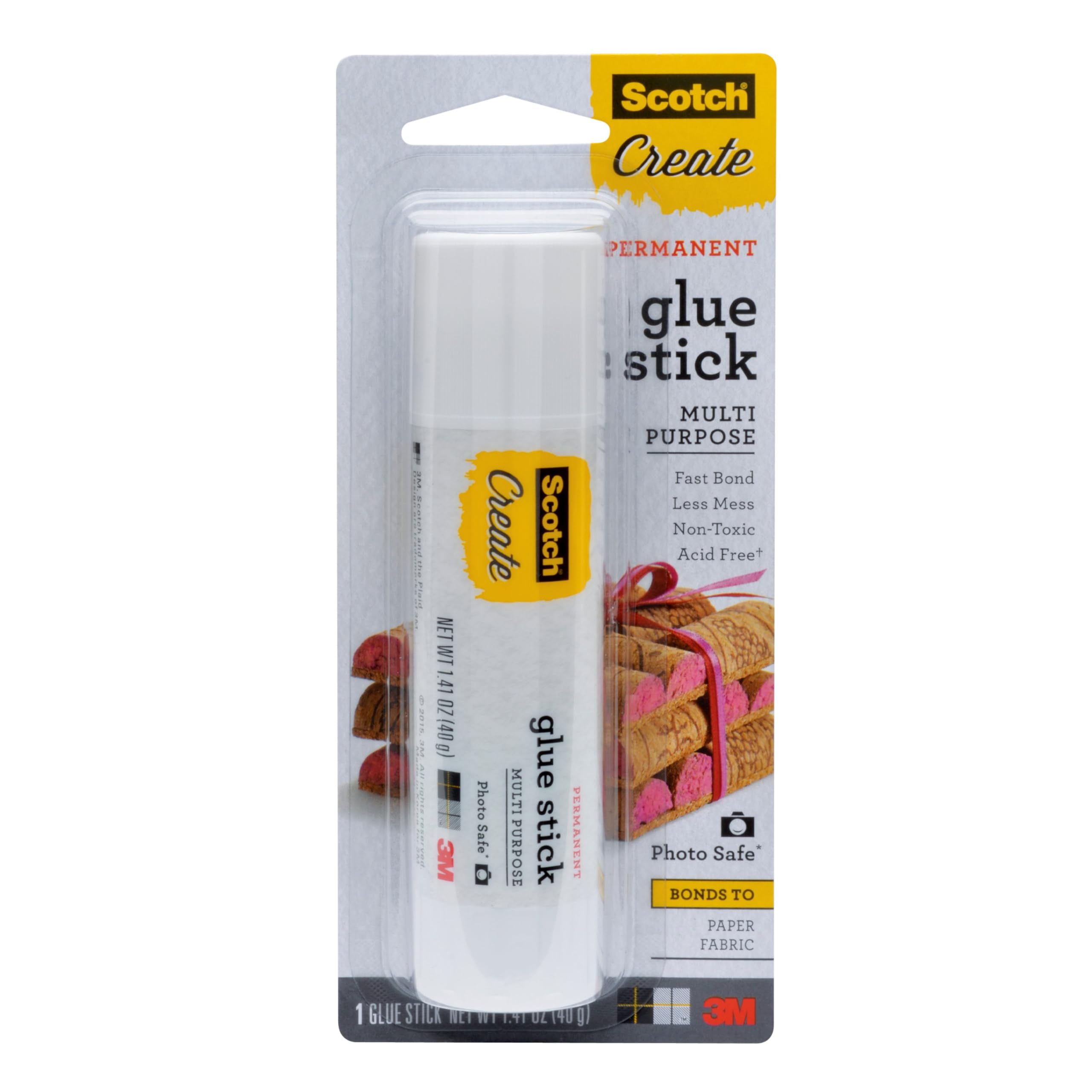 Scotch Glue Stick 1.41 oz - Acid Free, Photo Safe, Mess-Free Adhesive for Crafts & Office
