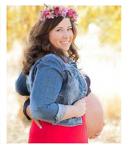 Miniatura 4 de Decoración de baby shower para niñas, tiara ajustable de corona de flores y banda de princesa creciendo, pin de papá, regalos de fiesta rosa