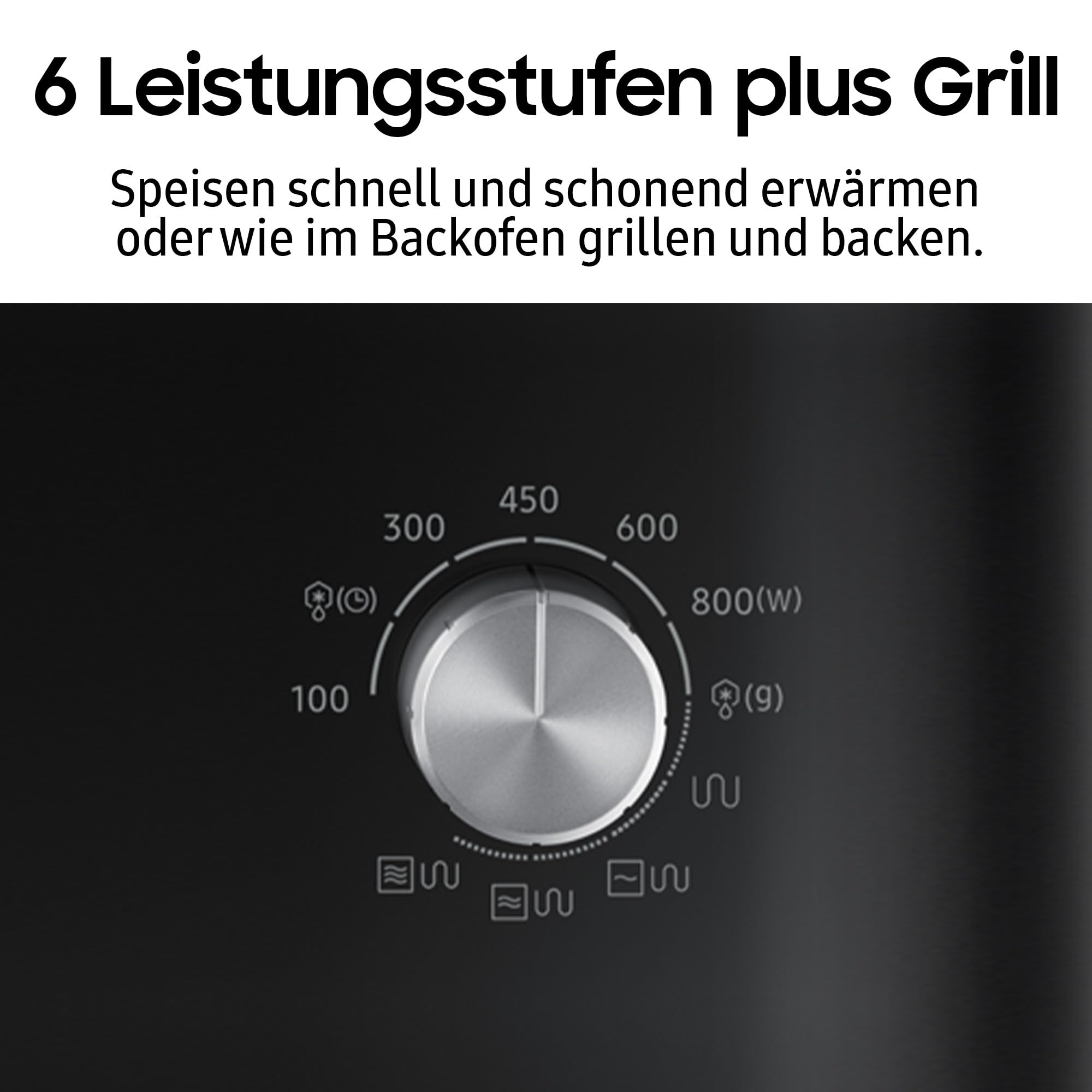 Samsung MG23K3614AW/EG Mikrowelle mit Grill, 23 Liter, 800 W, Keramik-Emaille, Weiß