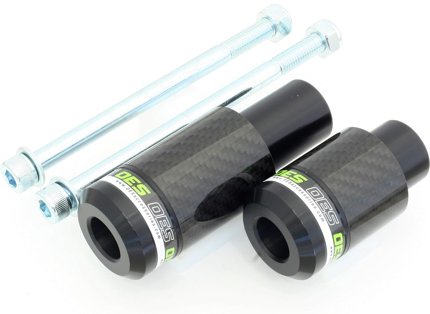 OES Accessories Brand Carbon Frame Sliders compatibility for 2017-2026 Kawasaki Z650 Pair (White)