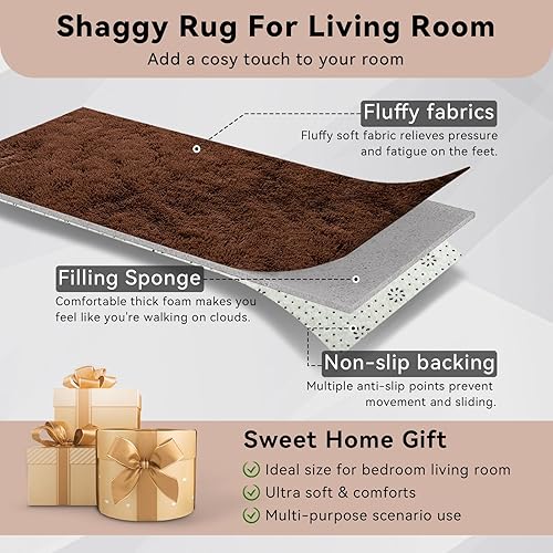 Miniatura 4 de Poboton Alfombras de área para sala de estar, alfombras grandes para dormitorio, antideslizante, alfombra suave para sala de estar, dormitorio,