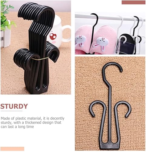 Miniatura 4 de Cabilock 80 unidades de pantuflas conectables secado espacio accesorios para el hogar organizadores almacenamiento para doble gancho de pared