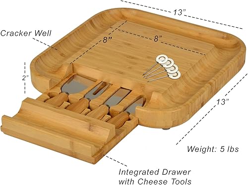 Miniatura 5 de NCAA Alabama Crimson Tide - Tabla de quesocharcutería con licencia oficial de bambú con juego de cuchillos y marcadores de queso por Picnic at Ascot