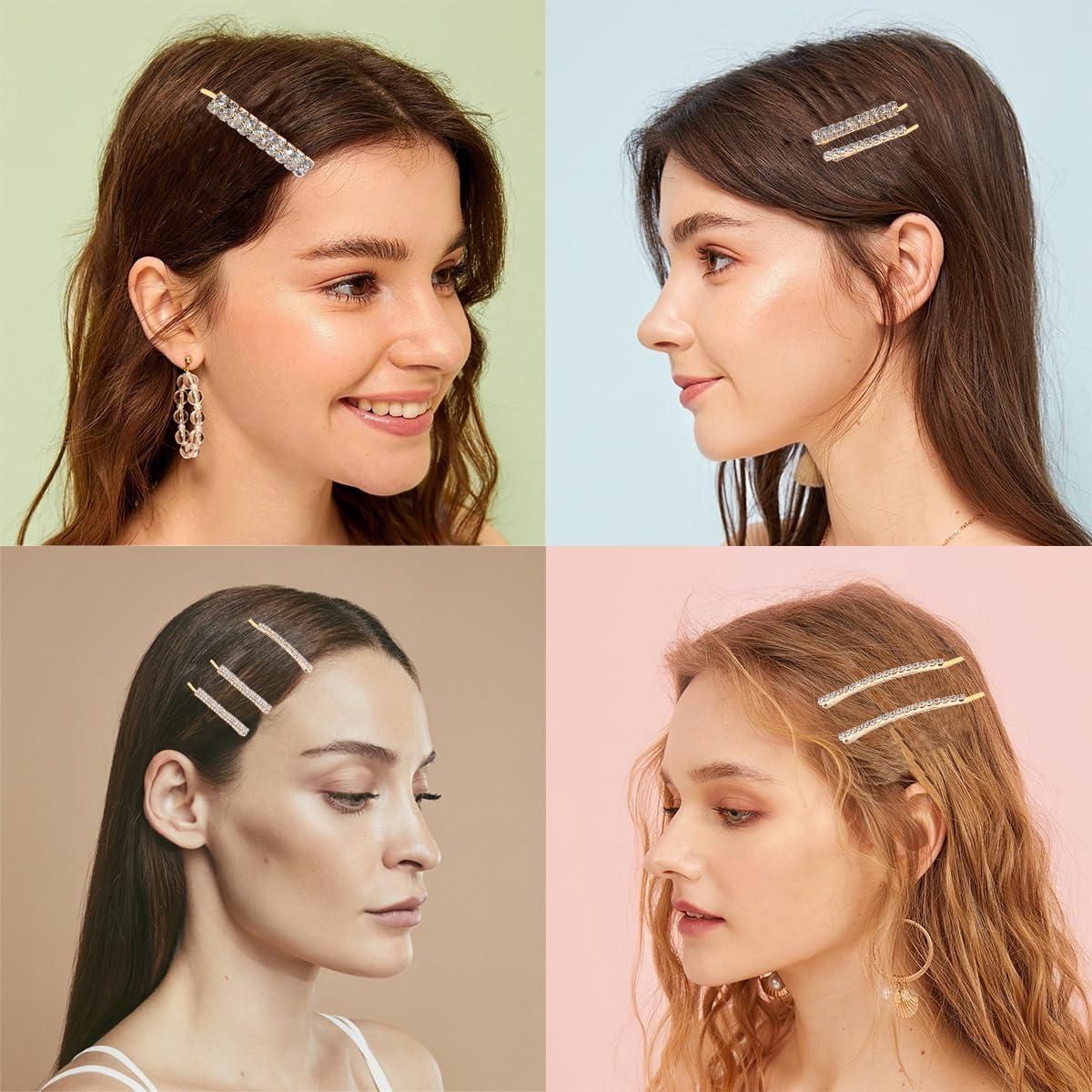 Amazon.com : 12 Pieces Rhinestone Bridal Hair Clip, Alloy  display picture 3