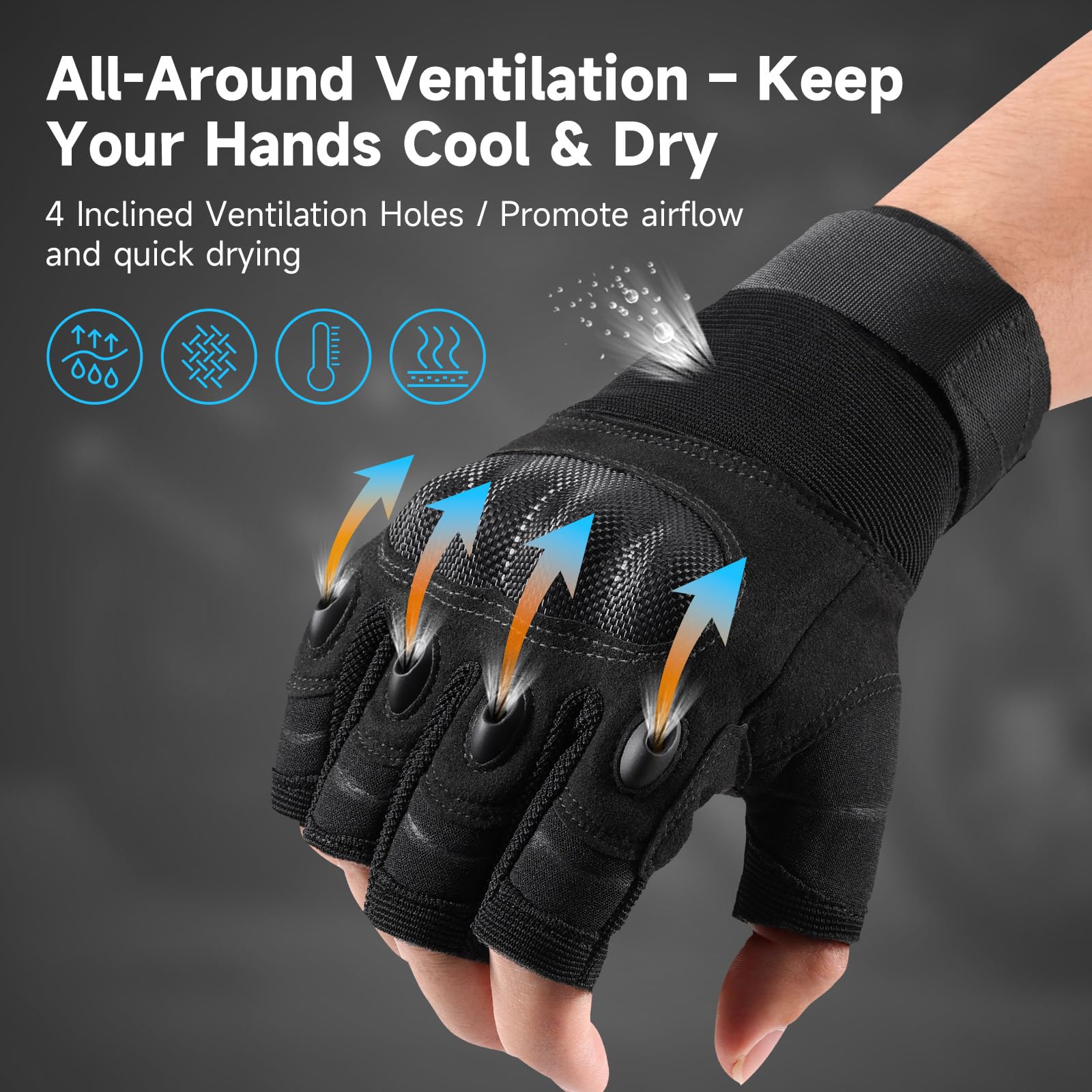 Cierto Motorcycle Gloves for Men and Women: Touch Screen Tactical Gloves with Full Finger Breathable Hard Knuckle & Adjustable Wrist for BMX ATV MTB Riding, Motocross, Road Racing, Cycling, Climbing