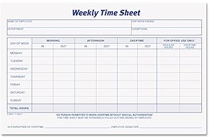 TOPS Weekly Employee Time Sheet: Track Hours Conveniently