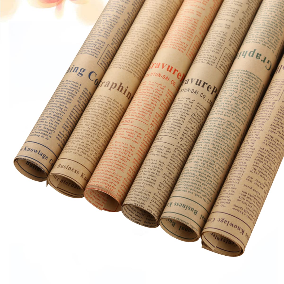 Mobestech 50blätter Kraftpapier Geschenkpapier in Retro-stil Zeitungspapier für Geschenkverpackungen Papierverpackungen für Blumensträuße Diy-projekte und Bastelanleitungen Zufälliger Stil