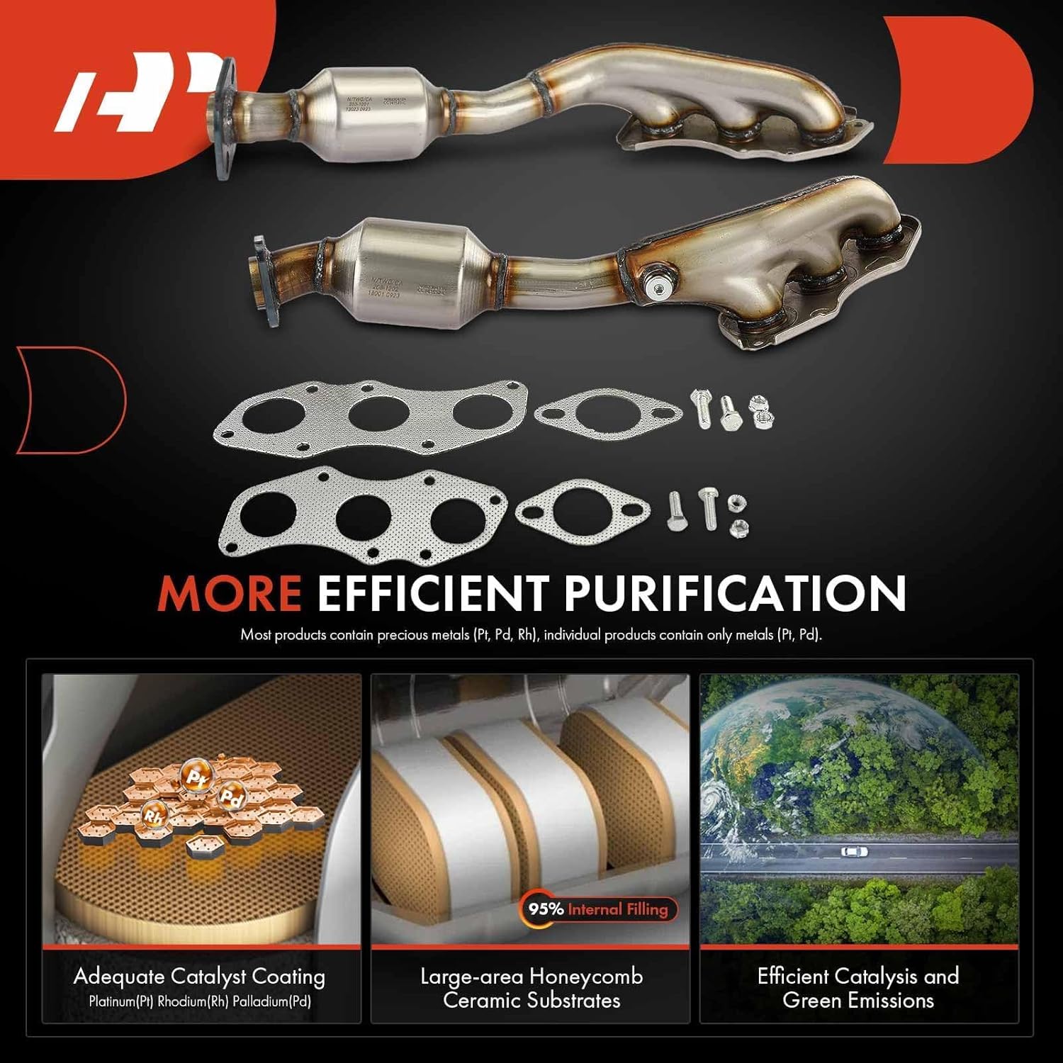 A-Premium Left and Right 2-PC Exhaust Manifold Catalytic Converter Kit Direct-Fit Compatible with Lexus IS250 2006-2015, IS350 2006-2017, GS350 2007-2011/2013-2015, RC350, 2.5L 3.5L, EPA Compliant