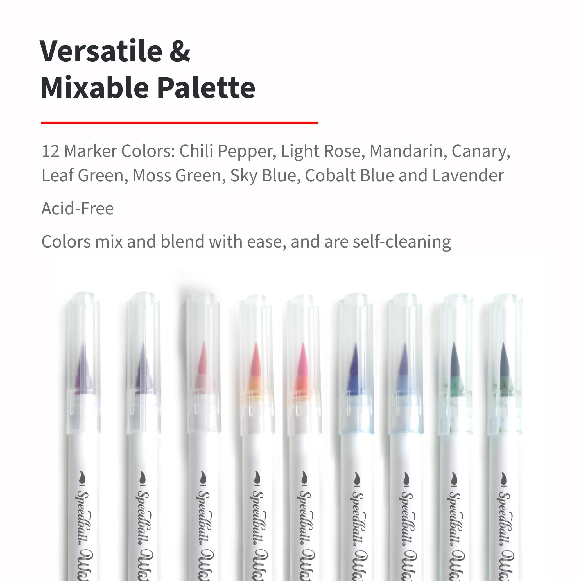 Speedball Set di pennarelli a pennello per calligrafia, per principianti, penne a pennello per colorare. Scrittura, libro di calligrafia, accessori per bullet journal, penna artistica, penne creative
