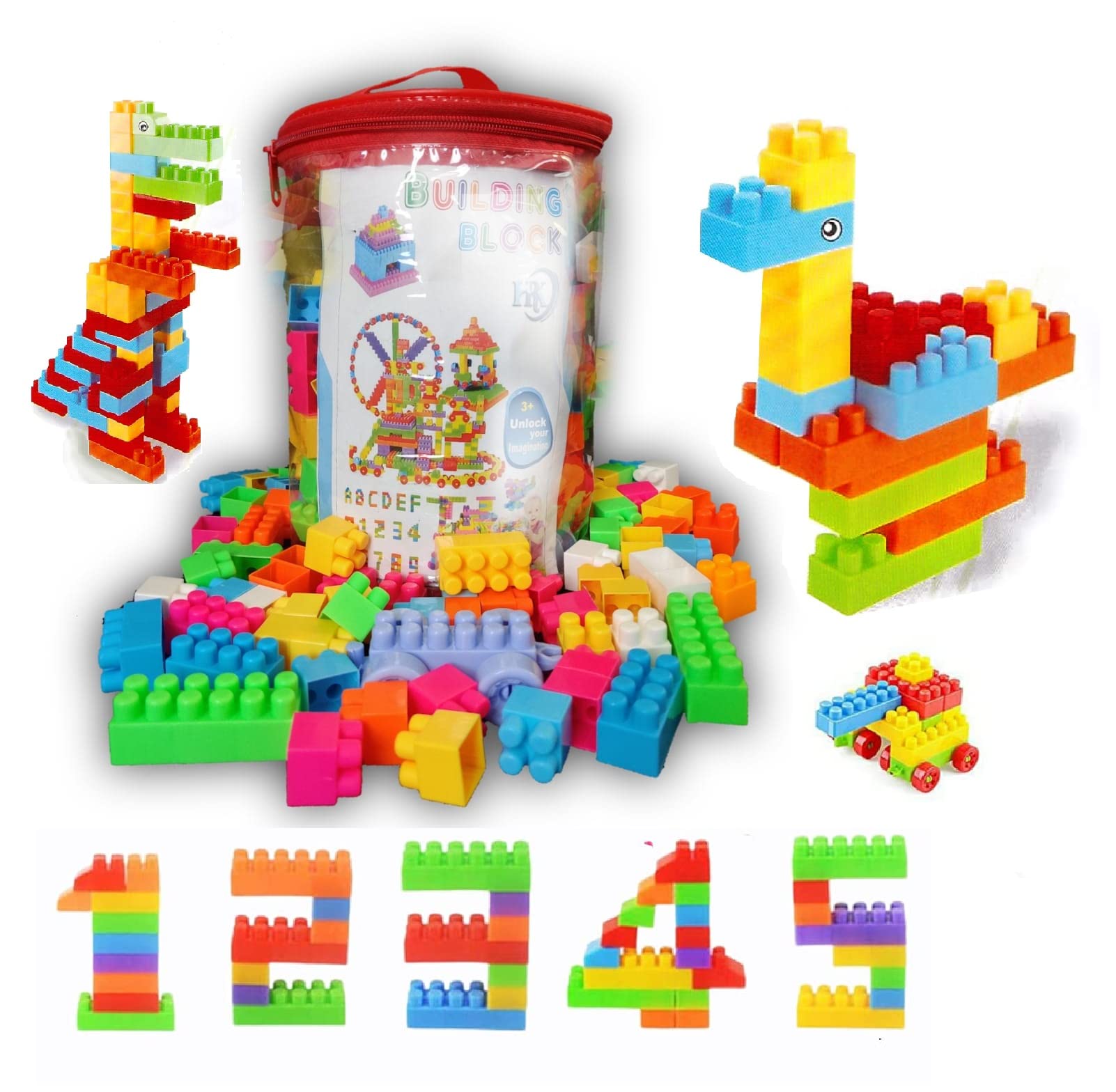 HRK Building Blocks for Kids Including Wheel Age 3+, Smart Activity Fun and Learning Train Blocks for Kids,Building Blocks for Kids, Blocks for Kids,Train Blocks Puzzles Games Bricks Toys Sets Children Bag Packing Blocks Children Toys for 2,3,4,5,6,7 (B09XXFQRKZ) Amazon Price History, Amazon Price Tracker