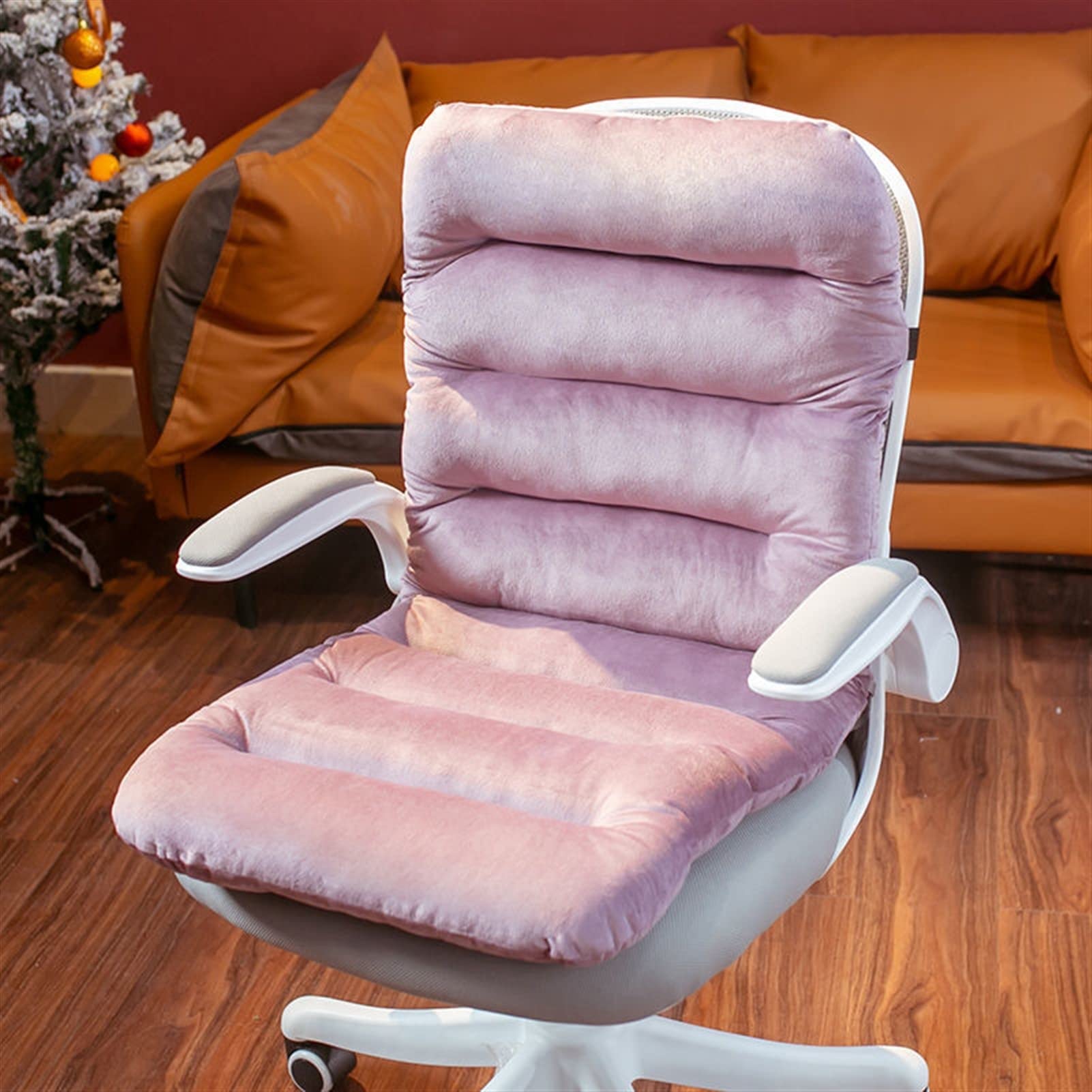 Coussin de siège de bureau violet peluche épaisse fauteuil de salon doux pour fille