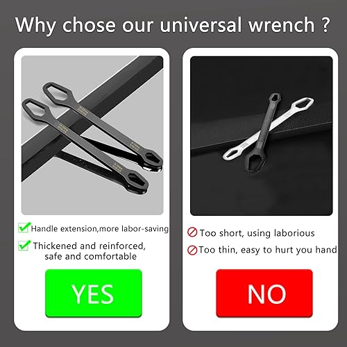 Miniatura 5 de Cadeya Llave universal 2 llaves Torx universales de 8 a 0866in de doble extremo autoapriete ajustable herramientas