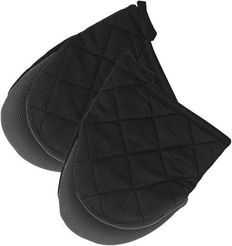 Mini guantes de neopreno para horno, paquete de 2 guantes resistentes al calor para proteger las manos con superficies de agarre antideslizantes y