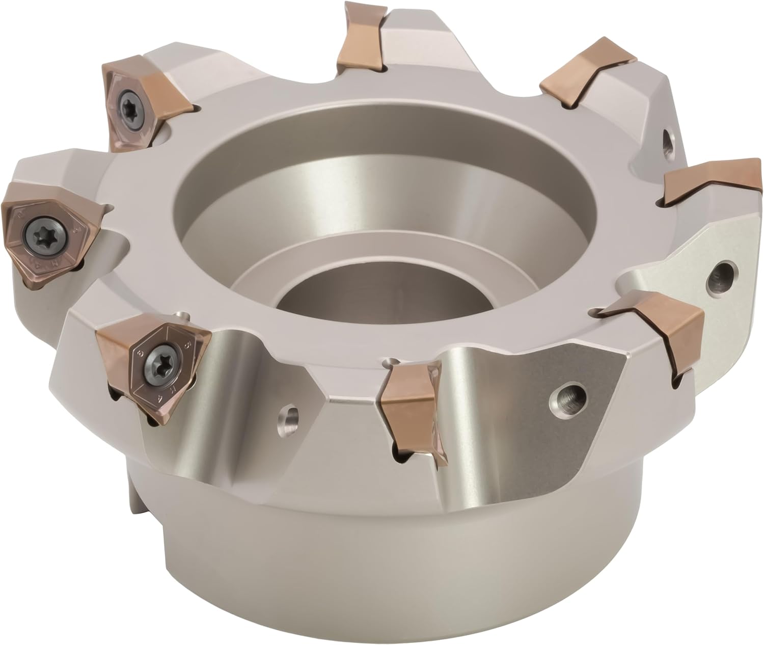 3" 90° Indexable Face (Shell) Mill, for Square Shoulder Milling, 1" Arbor Hole Diameter, 5 Flute, with 5 pcs WNMG080616 Carbide Inserts