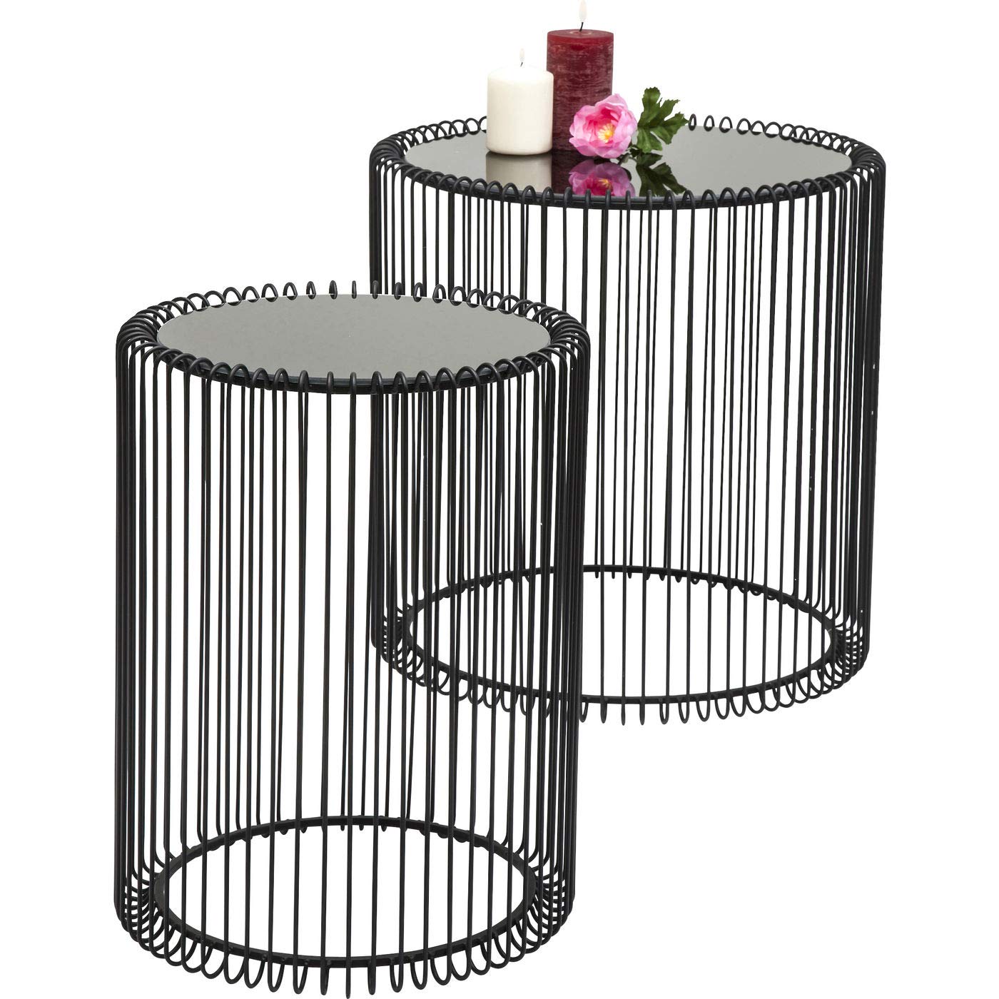 KAREDesign Side Table Wire Black (2/Set) Ø44cm