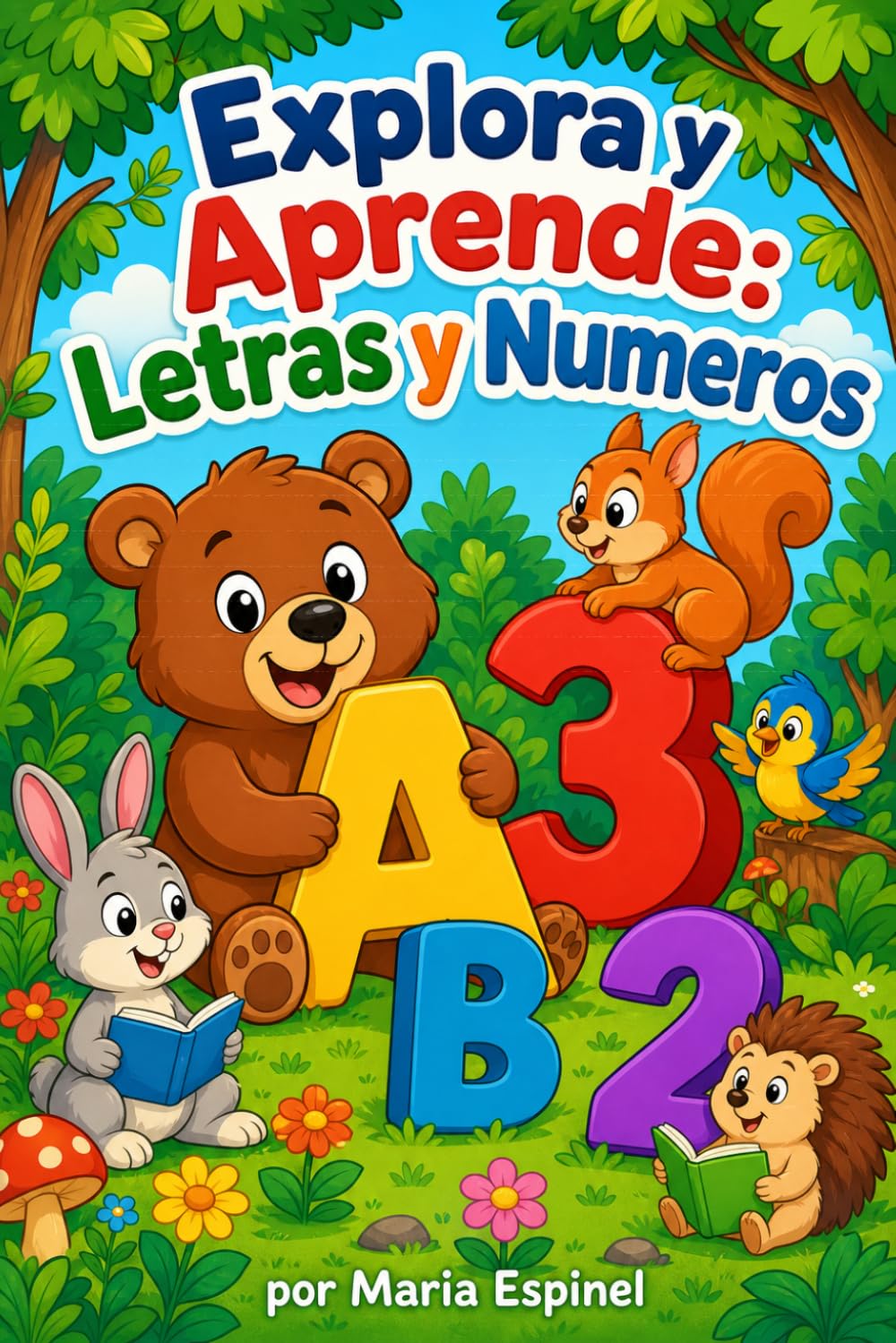Explora y Aprende: Letras y Números: Libro para Colorear con Animales y Formas para Niños