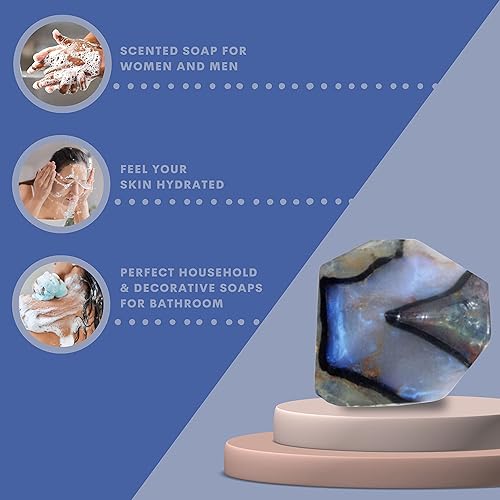 Miniatura 5 de TS Pink Moonstone SoapRocks - Jabón de barra para baño, cuerpo, cara y jabón de manos, decoración de baño y artículos esenciales para el hogar,