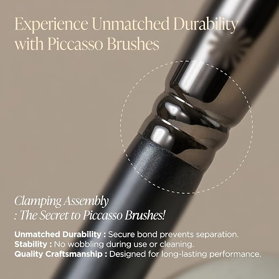Piccasso 207A Eyeshadow Brush Flat Rounded Eye Brush for Blending and Shading, Soft Bristles for Smooth Eye Makeup Application, Korean Eyeshadow Brush for All Eye Shapes