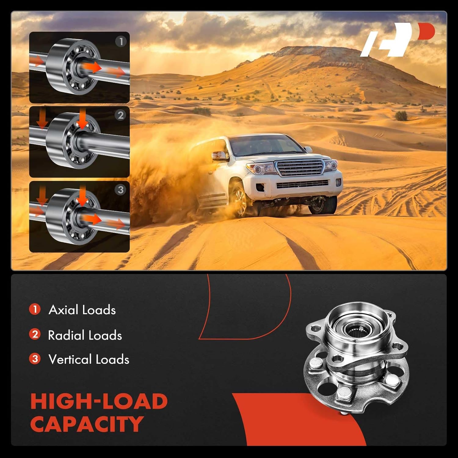 A-Premium 2 x Rear Wheel Bearing and Hub Assembly with 5-Lug Compatible with Toyota Sienna 2011-2020, AWD Only