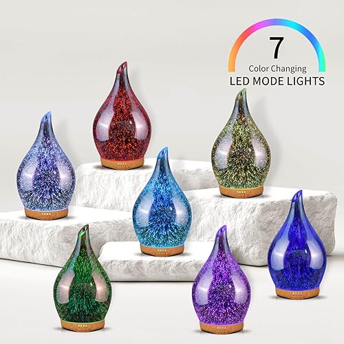 Miniatura 2 de Porseme Difusor de aceite esencial de 9.5 fl oz, humidificador ultrasónico de aroma con control remoto, sin BPA, apagado automático, ajuste de